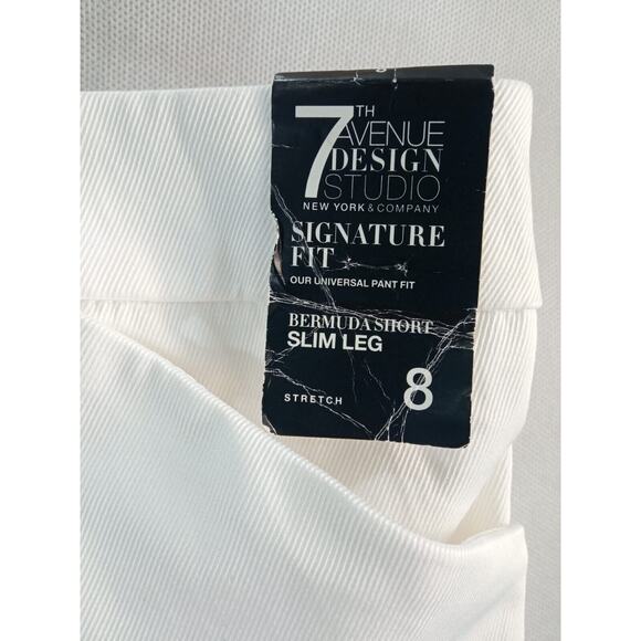 New York & Co Women's BERMUDA SHORT - SIGNATURE - WHITE - 7TH AVENUE Size 8 NEW - Picture 4 of 7